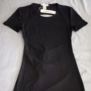 Short Sleeve Open Back Mini Bodycon Dress